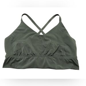 aerie OFFLINE By Real Me Strappy Back Sports Bra Olive Green Size XXL